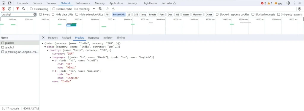 API response | Debugging React.js and GraphQL in Liferay API response
