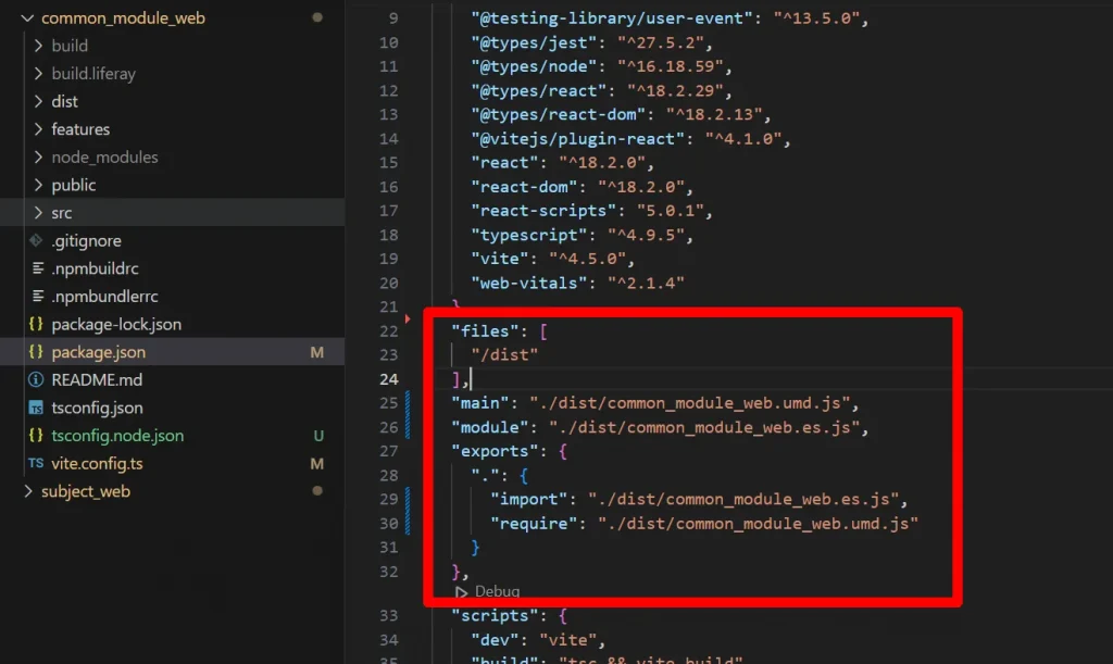 Configuring package.json for dist Folder