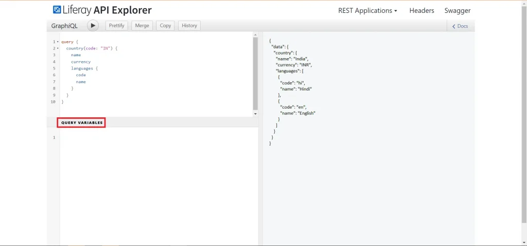 Mutation variables | Debugging React.js and GraphQL in Liferay Mutation variables