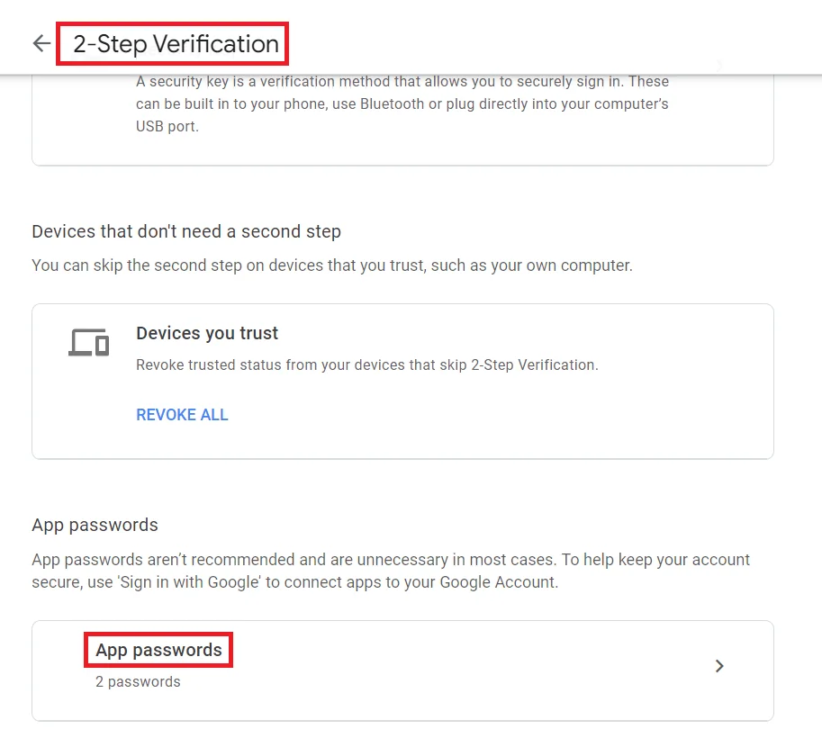 Activate 2-step verification for security