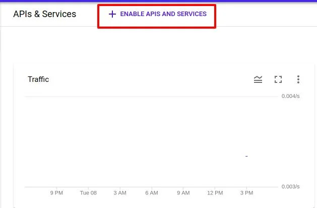 Add Enabled API & Services button