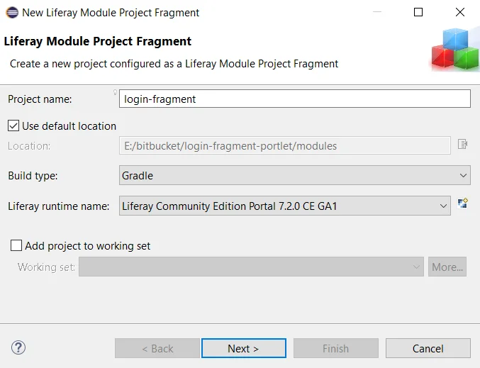 Create Liferay Fragment Module in Eclipse