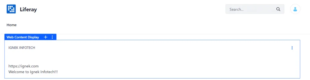 Final view of selected web content | Context Contributor in Liferay 7.2 Final view of selected web content