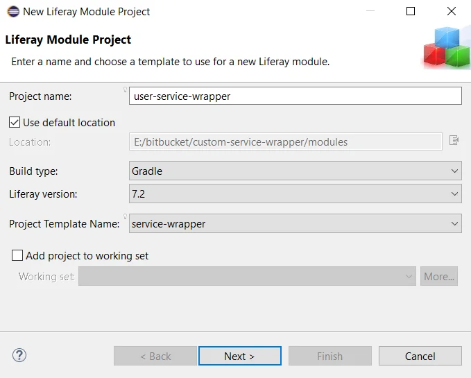 Liferay service wrapper module setup in Eclipse IDE