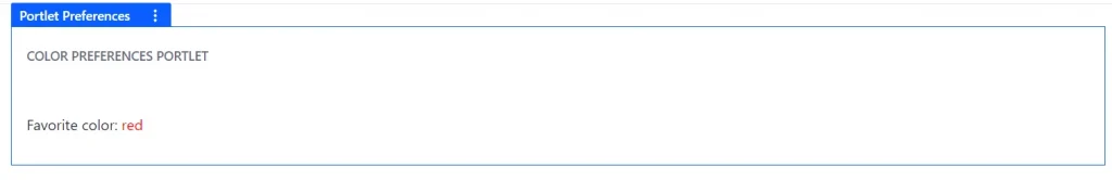 Output of a portlet based on selected configuration