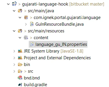 Project structure for language hook