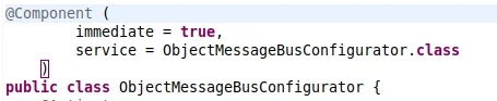 Register OSGI message bus configuration class