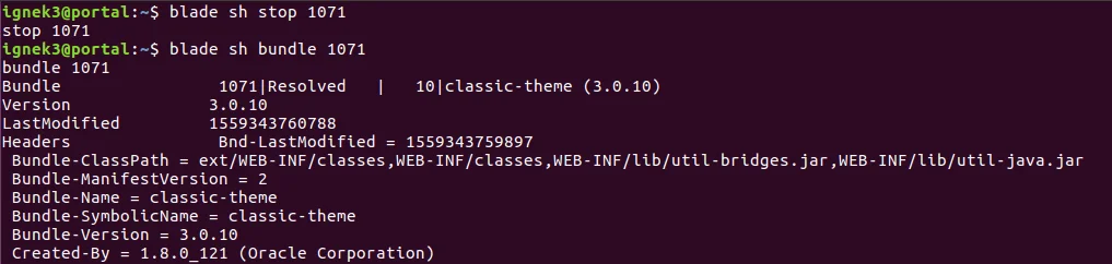 Terminate bundle with specified ID