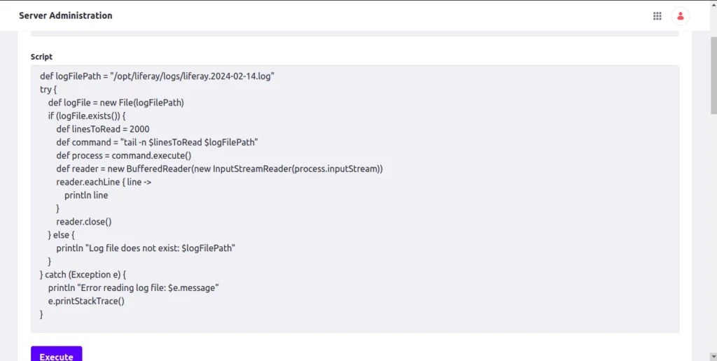 Groovy Script to view log file | Efficient Log Management in Liferay Groovy Script to view log file