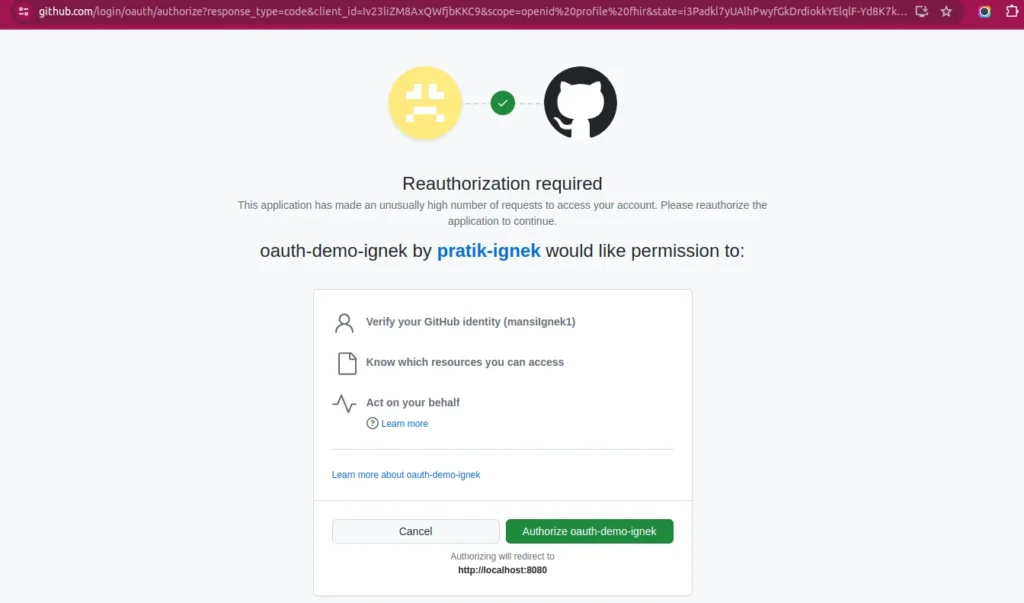 demo application output | OAuth 2.0 Authentication In Spring Boot demo_application_output