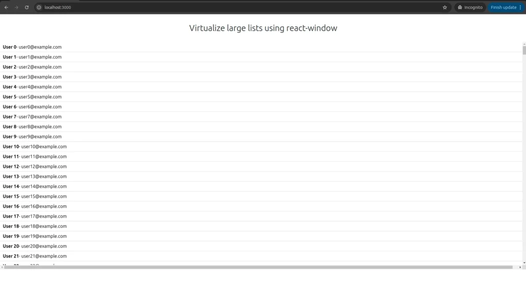 Image2 | How to virtualize large lists using React-Window Image2 | How to virtualize large lists using React-Window