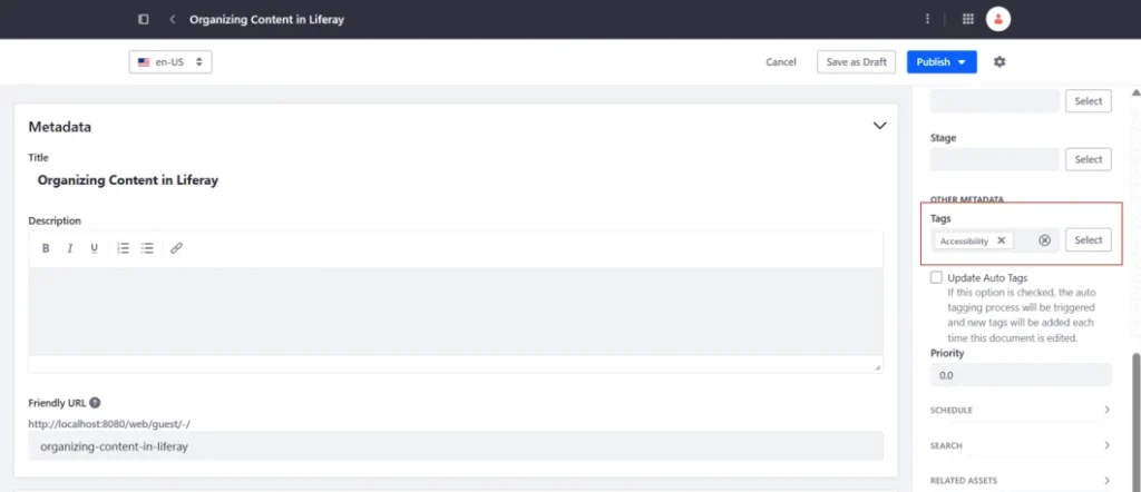 Select tags in web content | Organizing content in Liferay : Categories vs Tags Select tags in web content | Organizing content in Liferay : Categories vs Tags