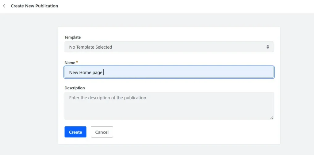 Create New Publication | From Draft to Live: Executing a Full Publication in Liferay Create New Publication