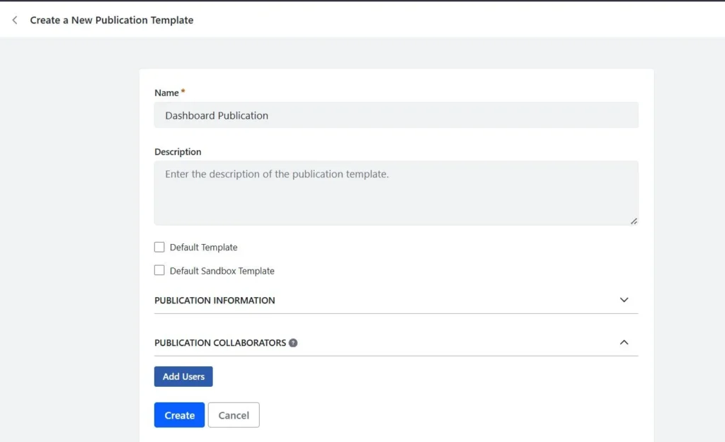 Create Publication Template | From Draft to Live: Executing a Full Publication in Liferay Create Publication Template