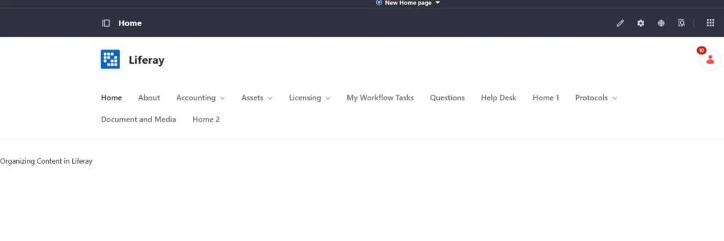 Home page in Publication | From Draft to Live: Executing a Full Publication in Liferay Home page in Publication