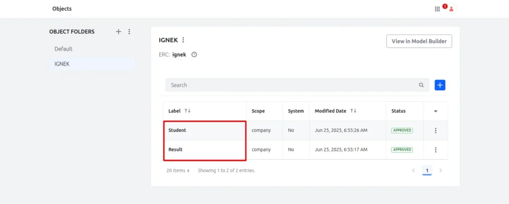 Objects List | Liferay object with the collections Objects-List