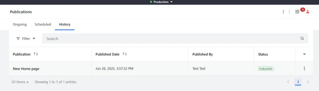 Published the changes on Production | From Draft to Live: Executing a Full Publication in Liferay Published the changes on Production