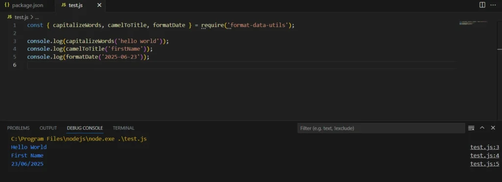 output1 | Turn Your Code Into a Package: Step-by-Step NPM Publishing Guide output1