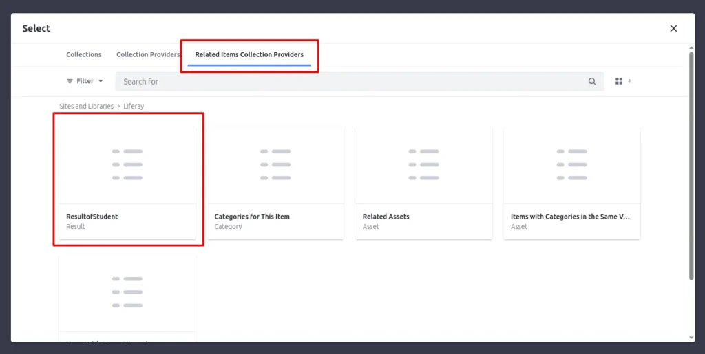 releated assests collection | Liferay object with the collections releated-assests-collection