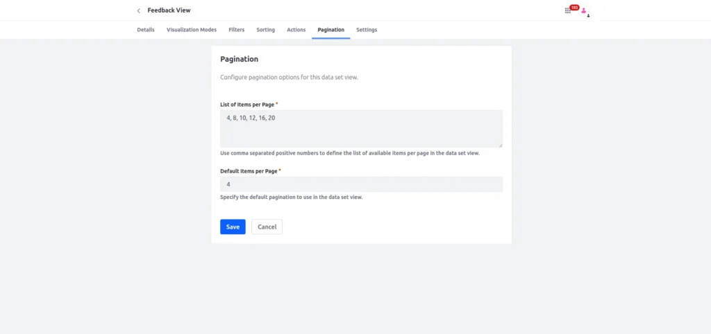 Pagination | Data sets in Liferay Pagination