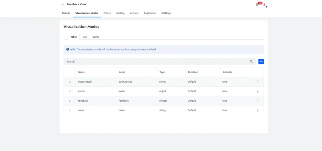 Visualization Modes | Data sets in Liferay Visualization Modes