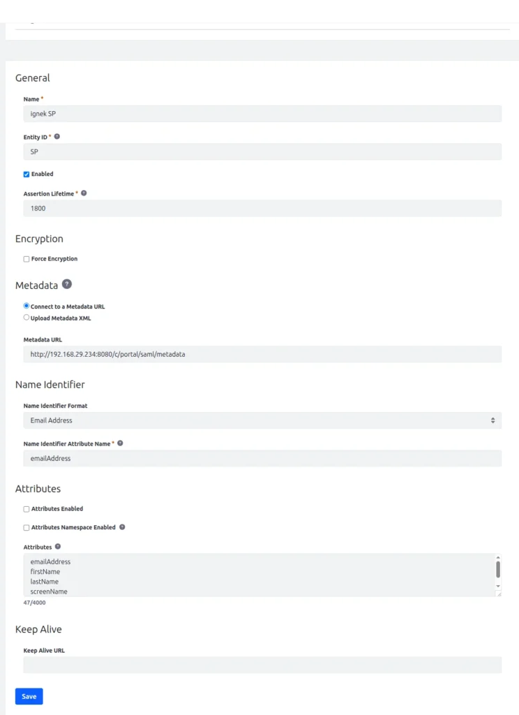 Configure Service Provider | Configure SAML in Liferay DXP Configure-Service-Provider
