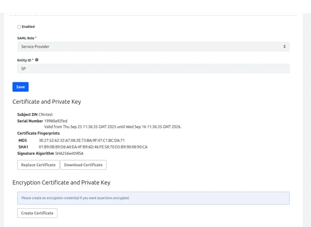 Enable the Service Provider | Configure SAML in Liferay DXP Enable-the-Service-Provider