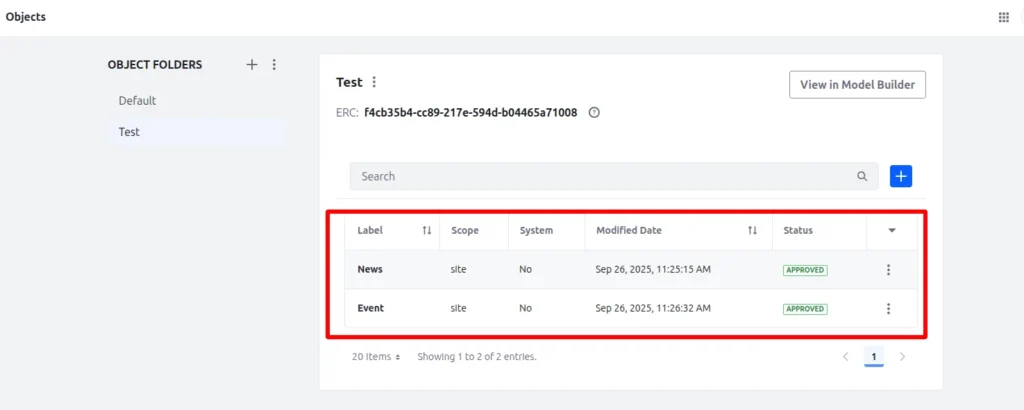 Objects | Using Blueprints to Configure Search Suggestions in Liferay Objects