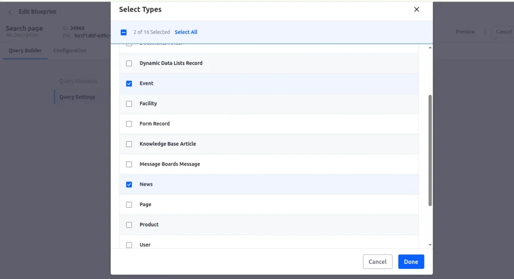 Query Settings | Using Blueprints to Configure Search Suggestions in Liferay Query-Settings