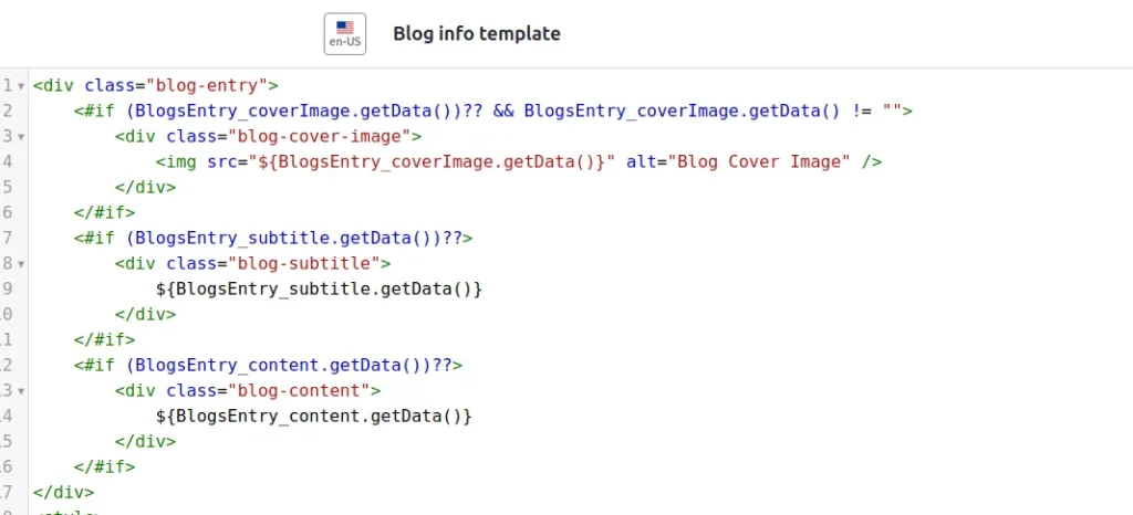 template code 1 | Creating and Using Information Templates for Liferay Blogs template-code